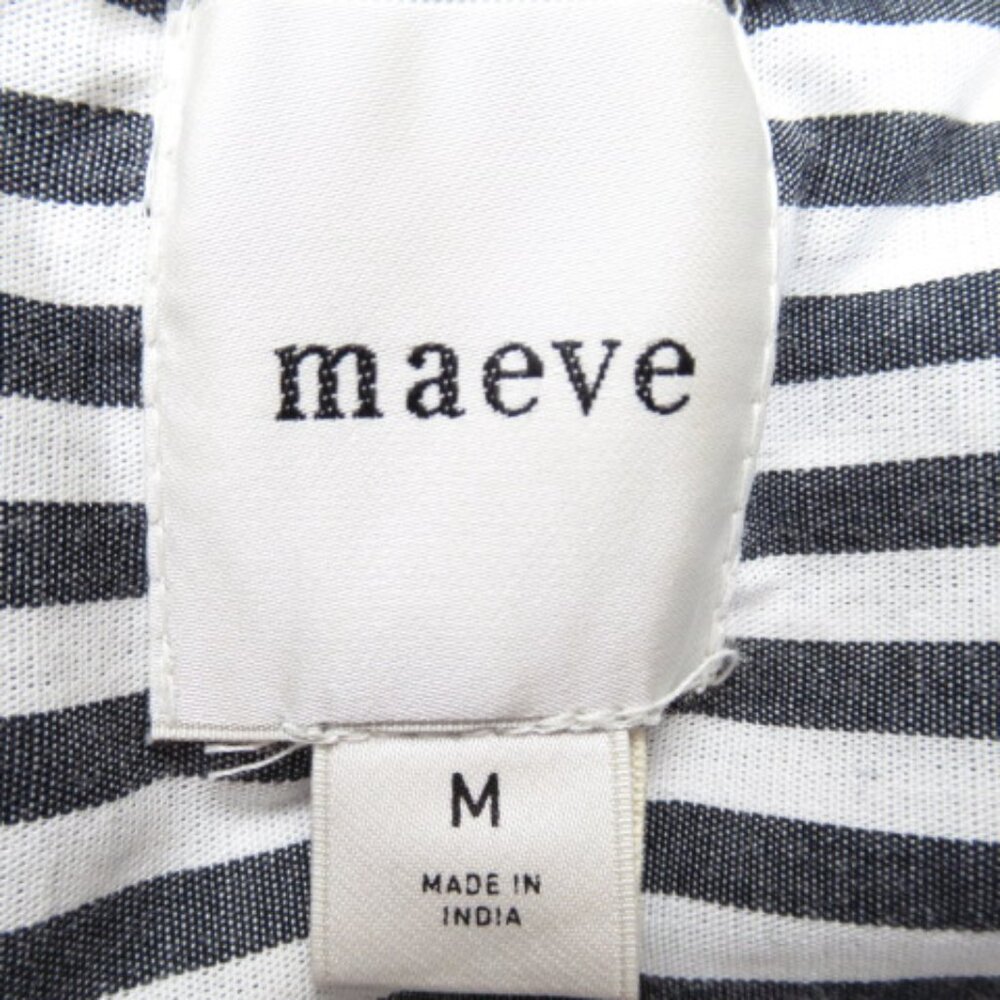 Anthropologie Maeve The Bennet Buttondown Shirt Anthracite Stripe 100% Cotton M - Picture 10 of 11